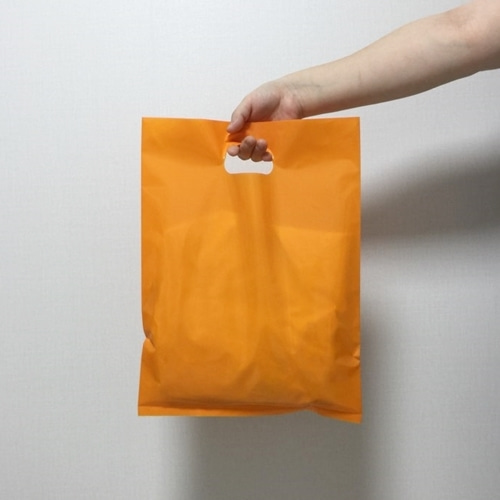 오렌지색 비닐쇼핑백PE오렌지색 비닐백100장 단위